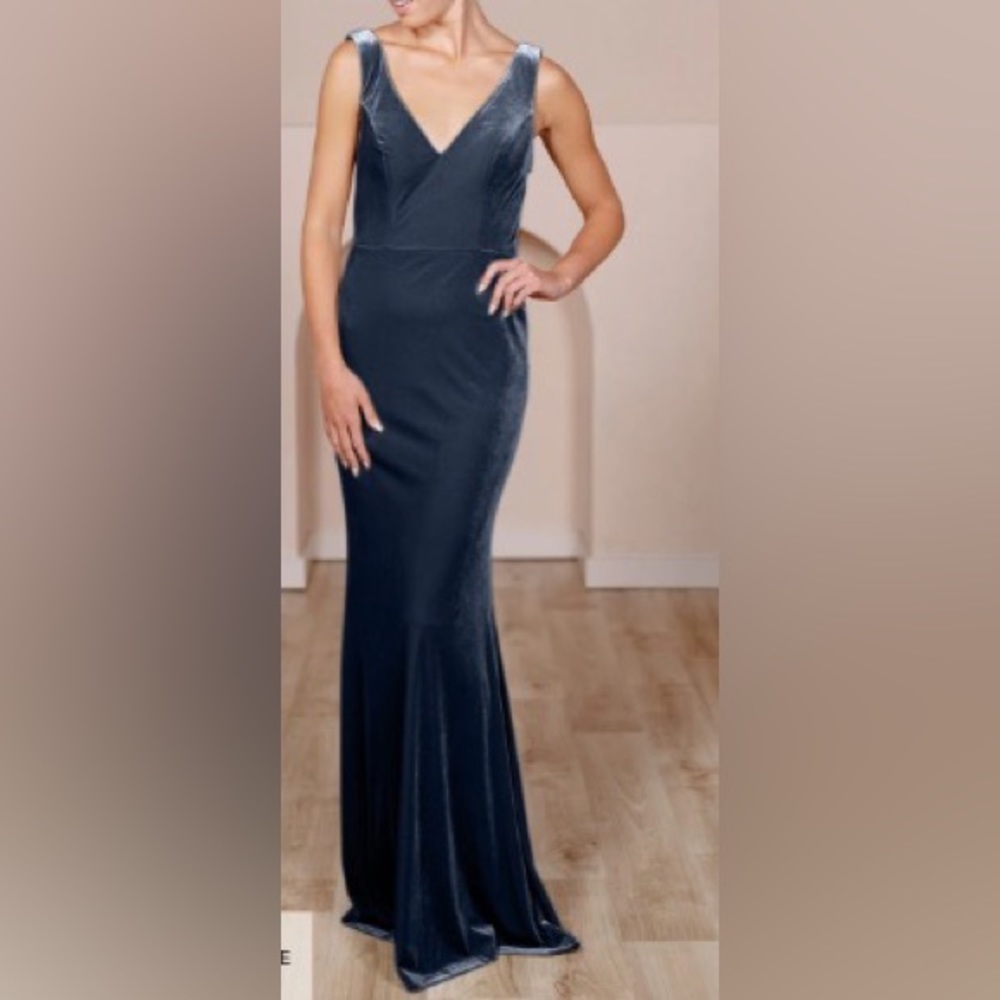 Shop Revelry Dakota Velvet Dress in Royal Blue